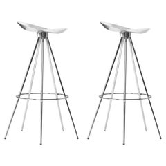 Tischhocker für die Küche, Modell „Jamacia“ von Pepe Cortes, Silbersitz, verchromter Stahl