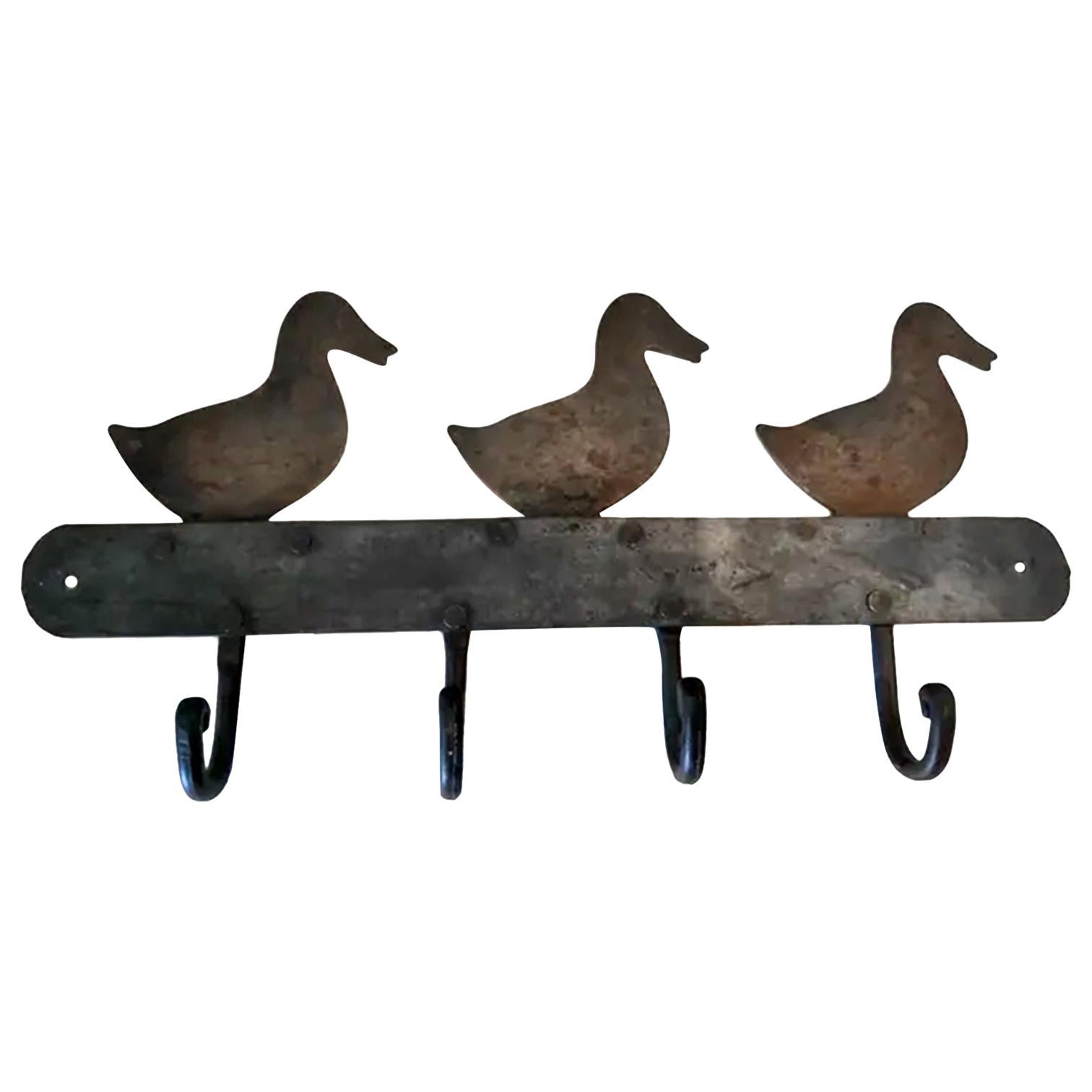Kitchen Hanger  Utensil Duck Shaped Handmade Iron  Spain  Early 20th Century