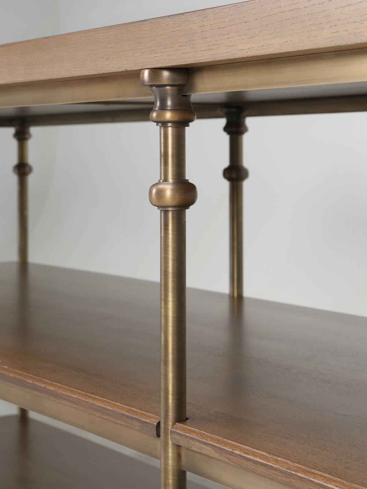 Hand-Crafted Kitchen Island by Old Plank Solid Bronze, Reclaimed White Oak in Any Dimension For Sale