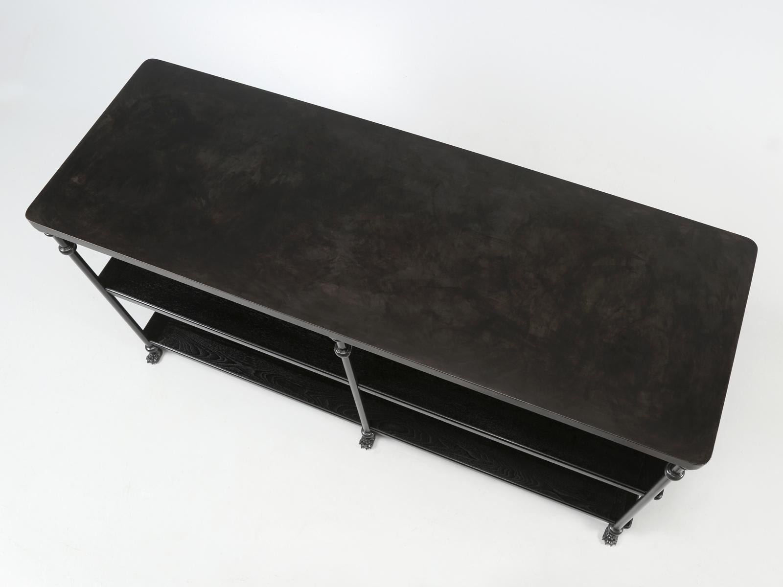 Kitchen Island French Industrial Design Patinated Zinc, Steel, Bronze Any Size In New Condition For Sale In Chicago, IL