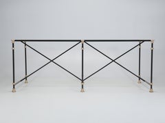 Kitchen Island Height Steel and Bronze Table Painted Black Bronze Donut Feet