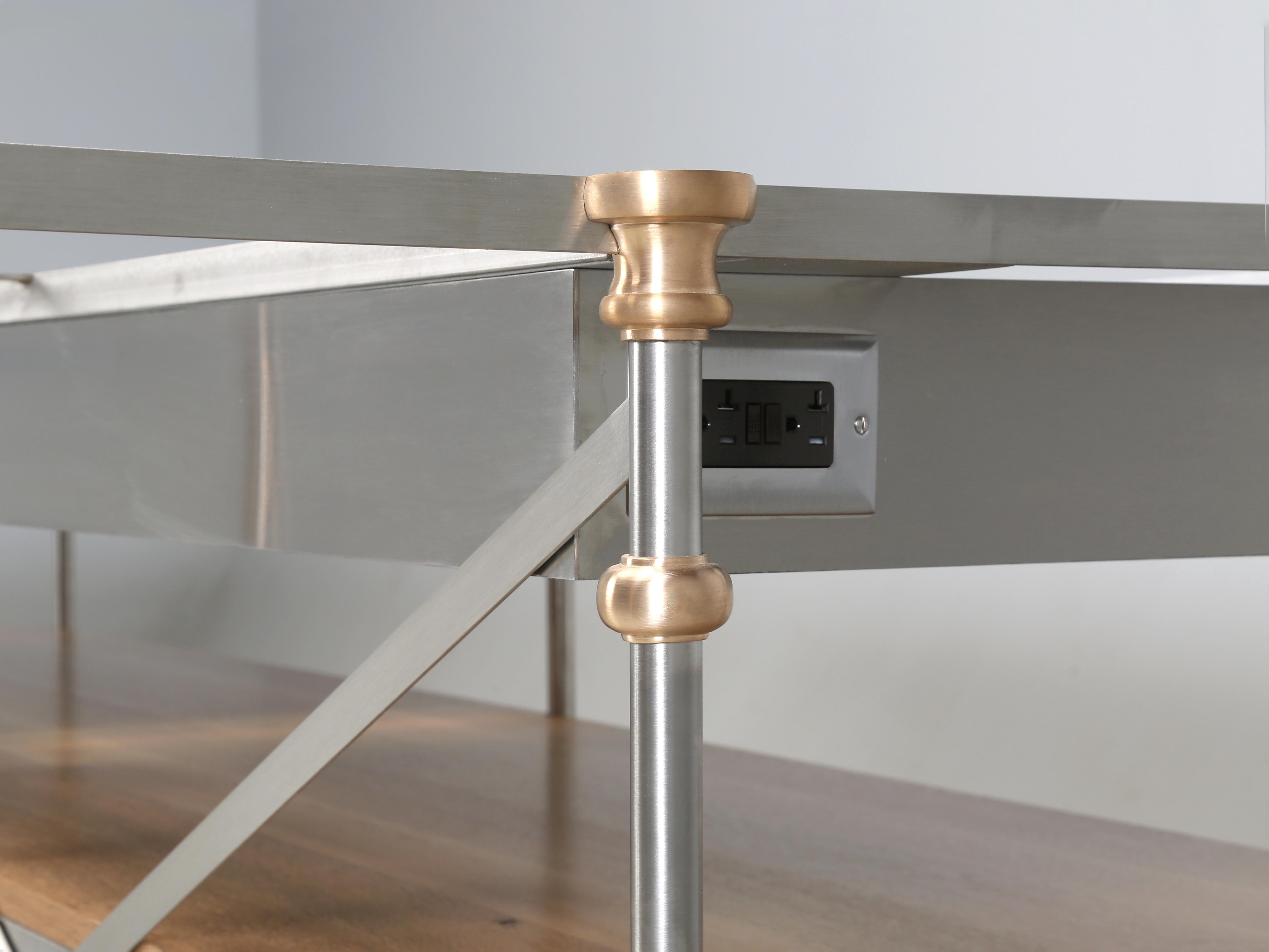 Kitchen Island in Stainless Bronze Oak Made to Order Chicago Any Size or Finish For Sale 6