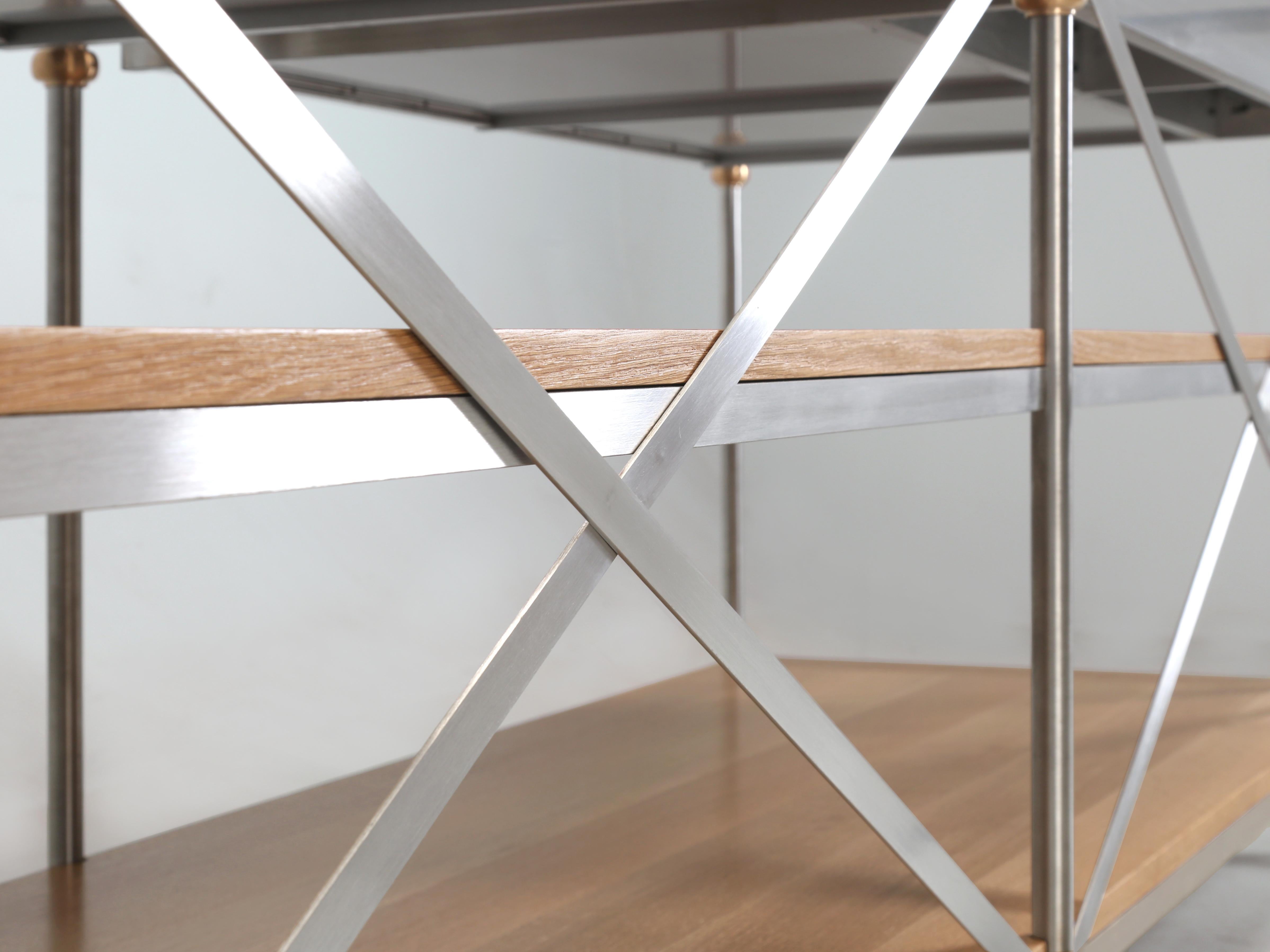 Kitchen Island in Stainless Bronze Oak Made to Order Chicago Any Size or Finish For Sale 10