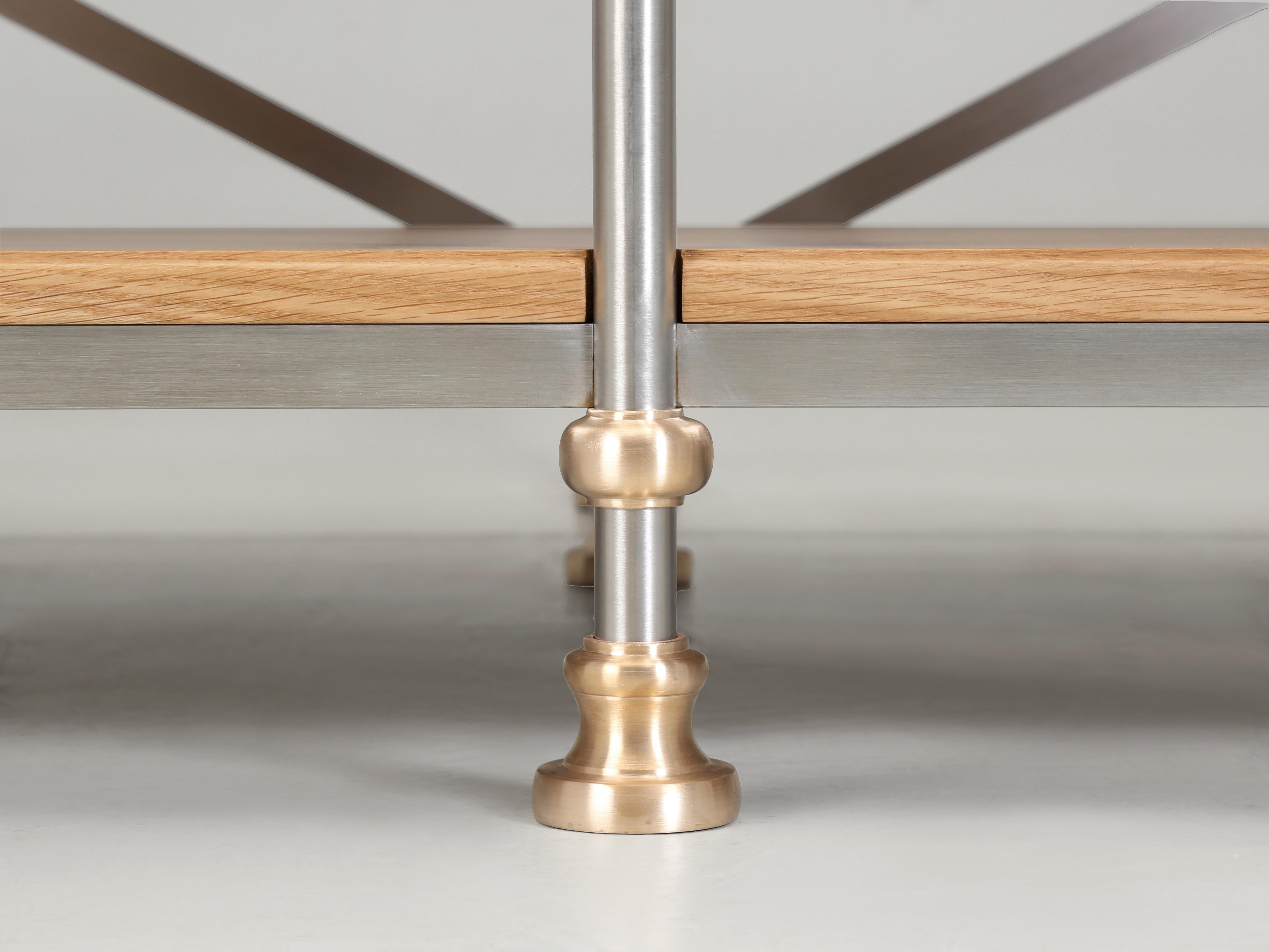 Kitchen Island in Stainless Bronze Oak Made to Order Chicago Any Size or Finish For Sale 12