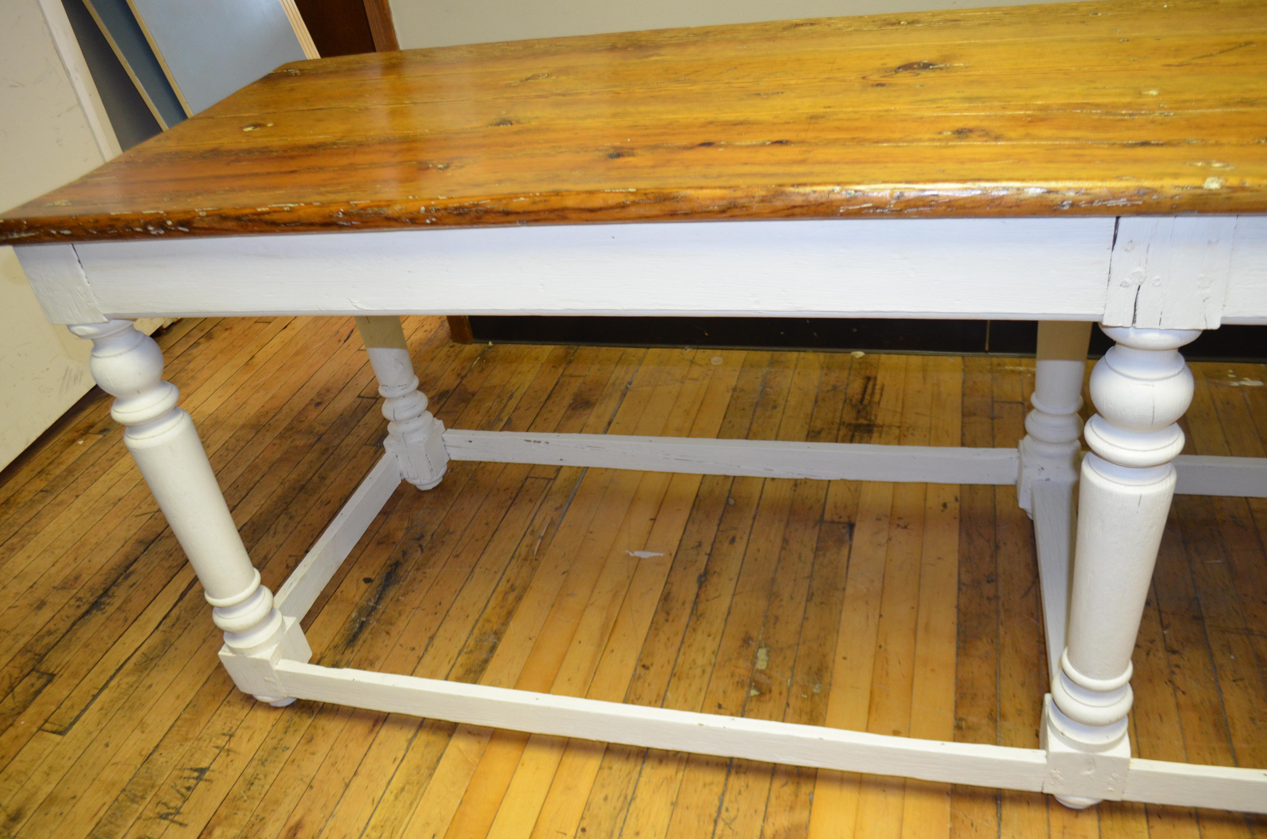 Kitchen Island Restaurant Prep from Rectory Table 100 Years Old. Ships Free. 1