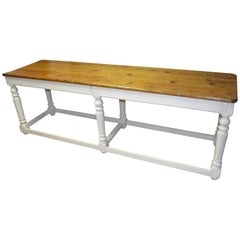 Antique Kitchen Island Restaurant Prep from Rectory Table 100 Years Old. Ships Free.