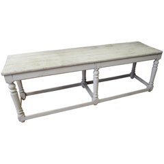 Used Kitchen Island Restaurant Serving Prep Table Refectory Console, 100 Years Old