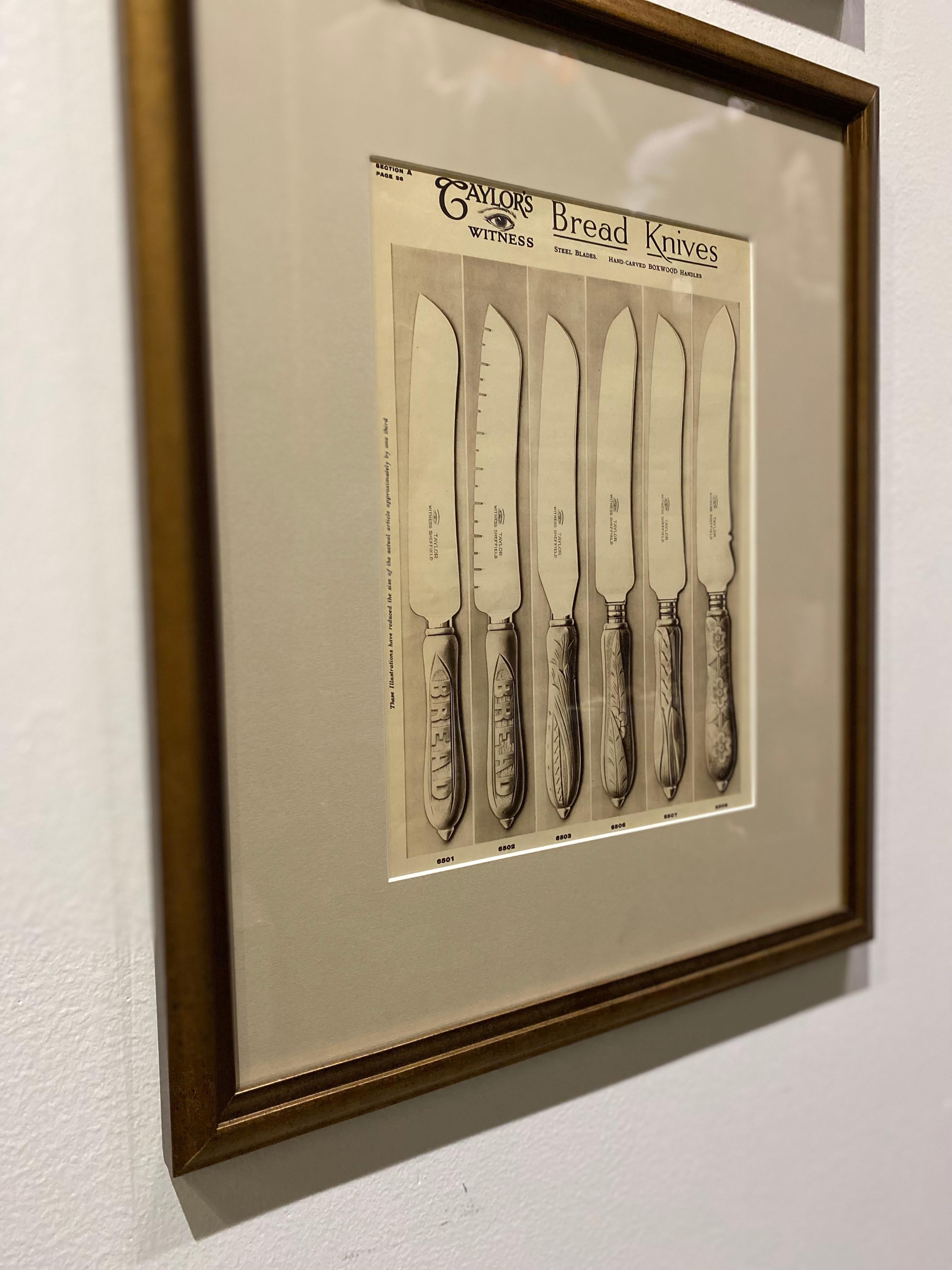 Kitchen Knives Vintage Framed Print In Good Condition For Sale In Dallas, TX
