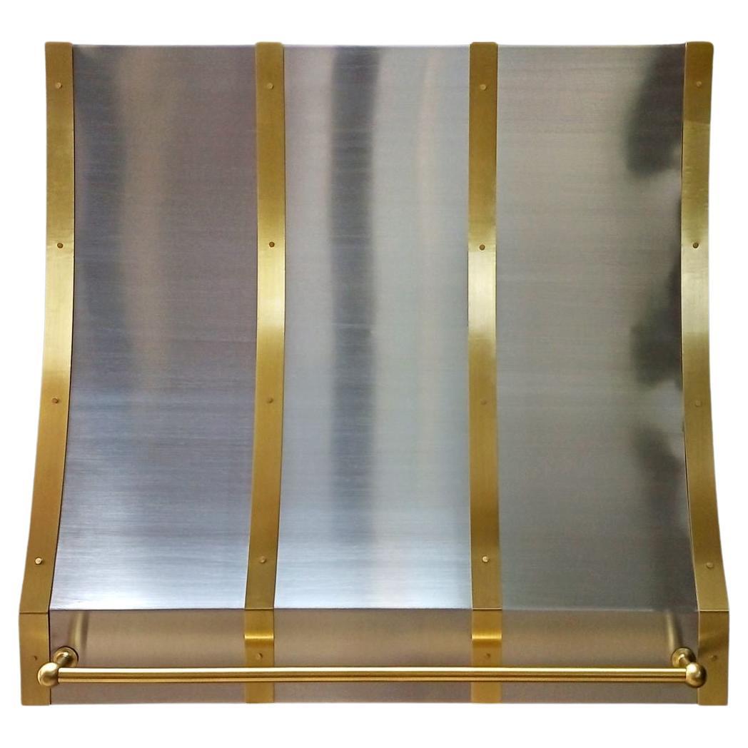 Kitchen Range Hood in Brass and Stainless Steel - EUGENE - Amoretti Brothers For Sale