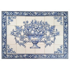 Kitchen Tile Backsplash - Hand Painted Portuguese Tiles Azulejos "Hanging Foods"