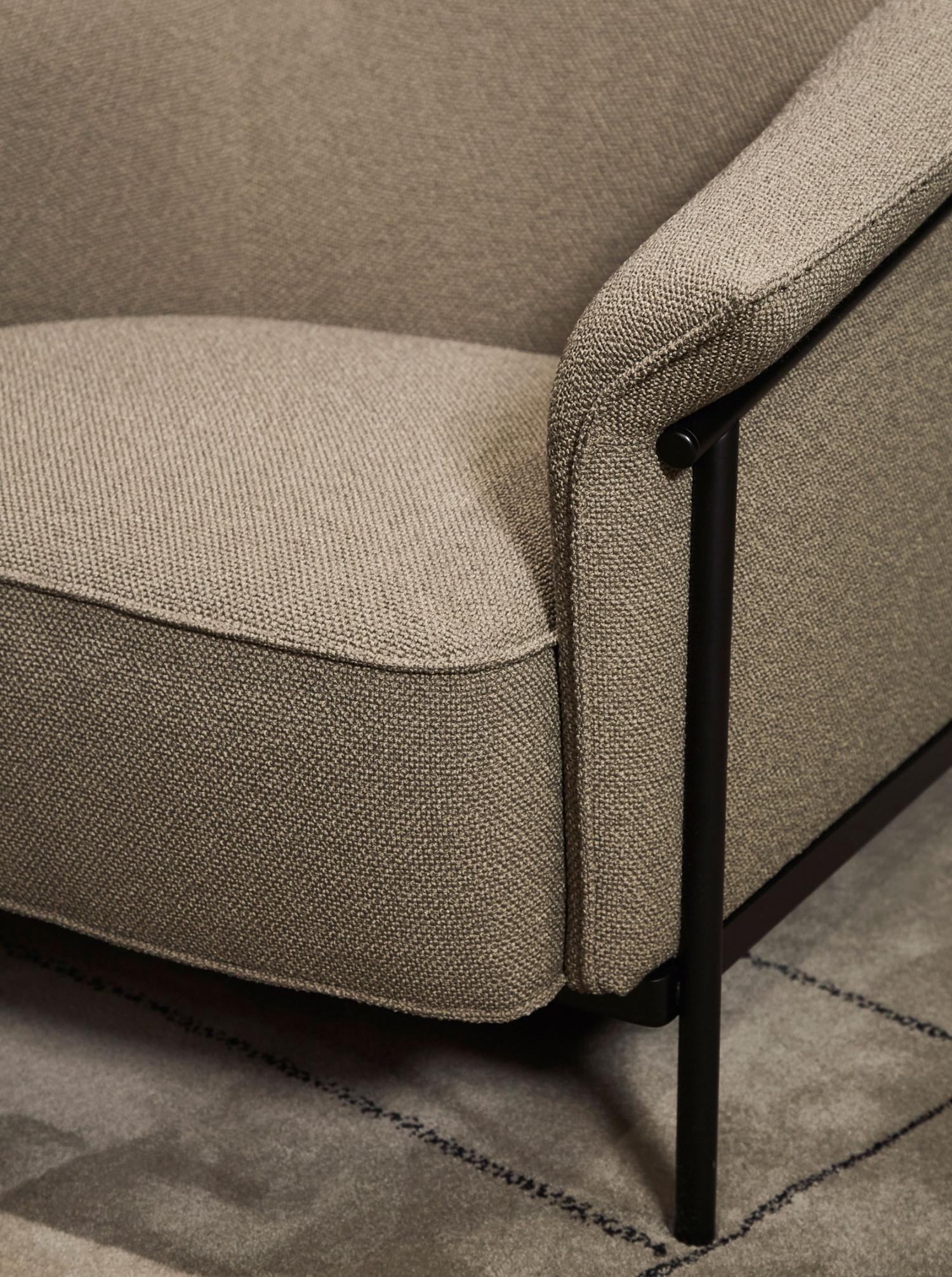 Set of 2 Kite armchairs shown in fabric upholstery. Sleek and elegant in shape and perfect for any living room. Designed by Gamfratesi. 

Details: 2 available now. Dimensions: 33.9
