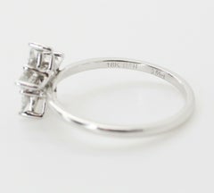 Kite Cut Invisible Setting Star Shaped Diamond Solitaire Ring 18k White Gold