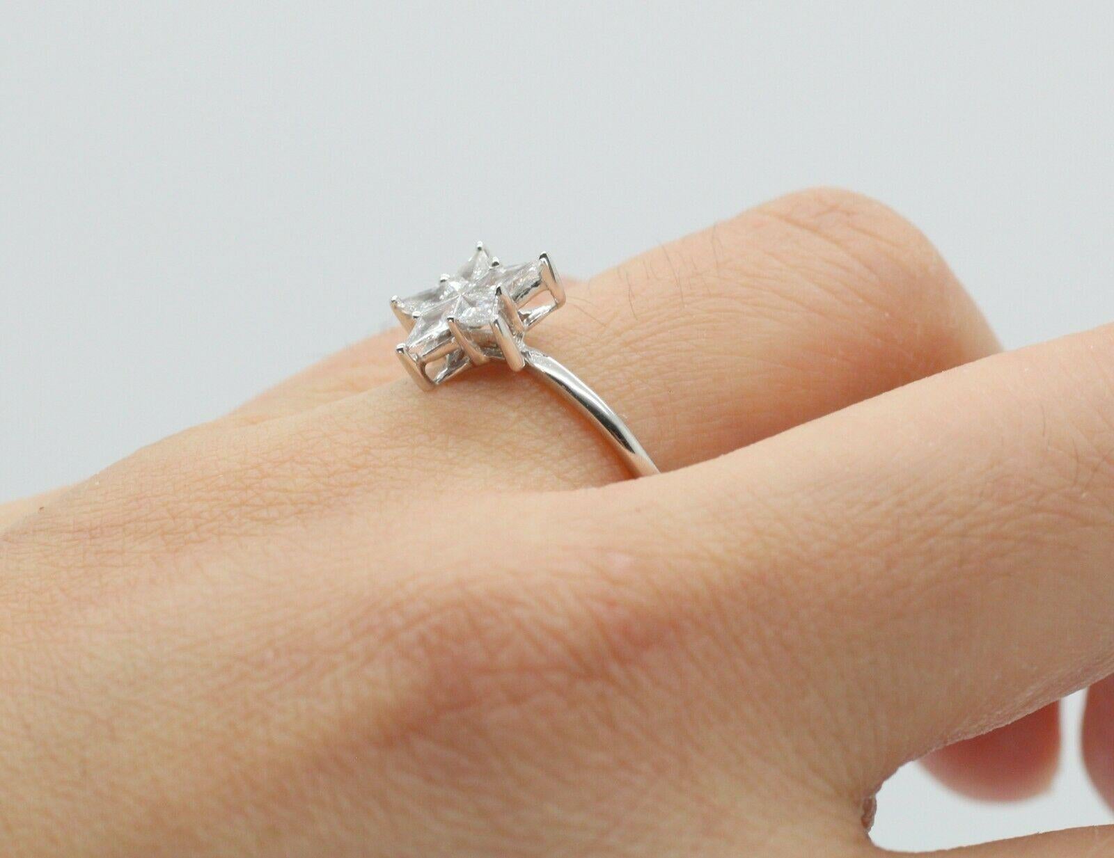 princess cut kite setting engagement ring