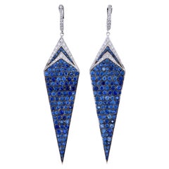 Boucles d'oreilles Kite en or 18 carats avec saphirs et diamants