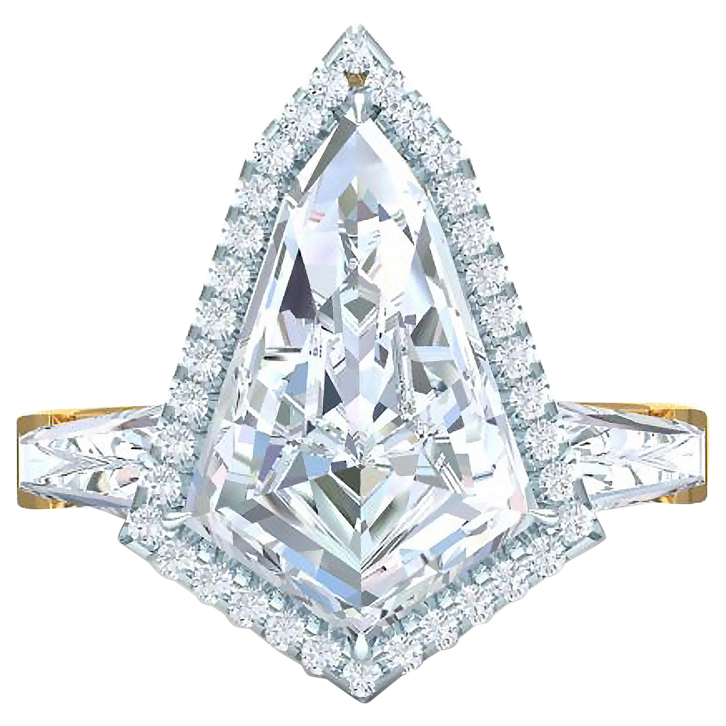 Kite Shape GIA Certified 3.0 Carat Diamond Engagement Ring
