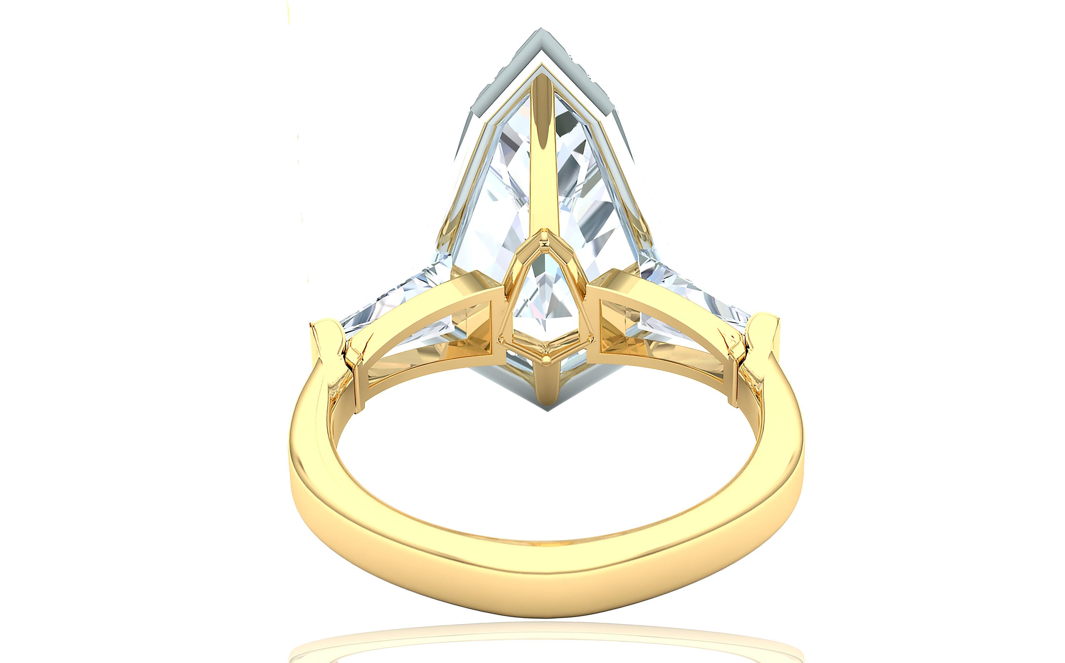 kite shape diamond ring