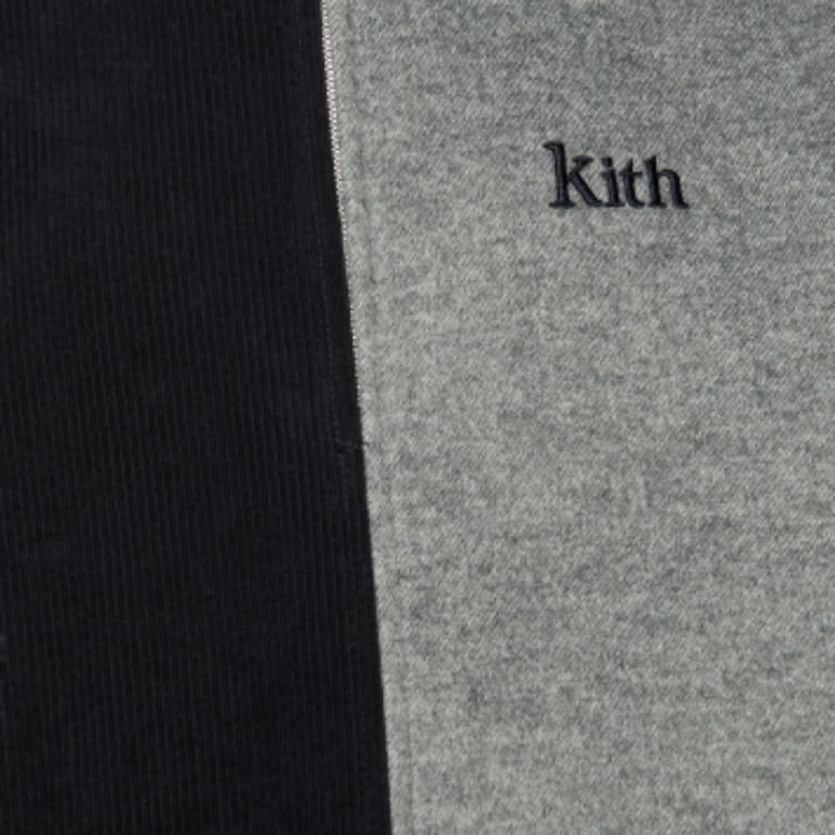 Kith Black & Grey Wool Zip Front Jacket M For Sale 1