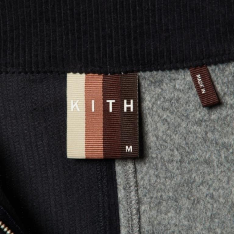 Kith Black & Grey Wool Zip Front Jacket M For Sale 2