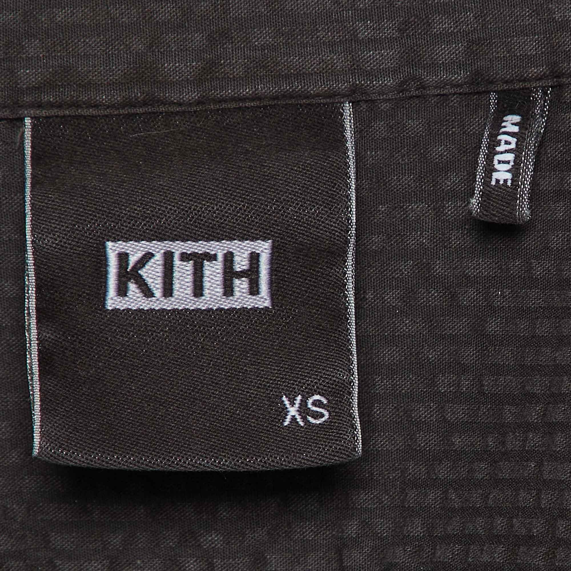 Kith Brown Cotton Seersucker Ora Button Down Shirt XS In Good Condition For Sale In Dubai, Al Qouz 2