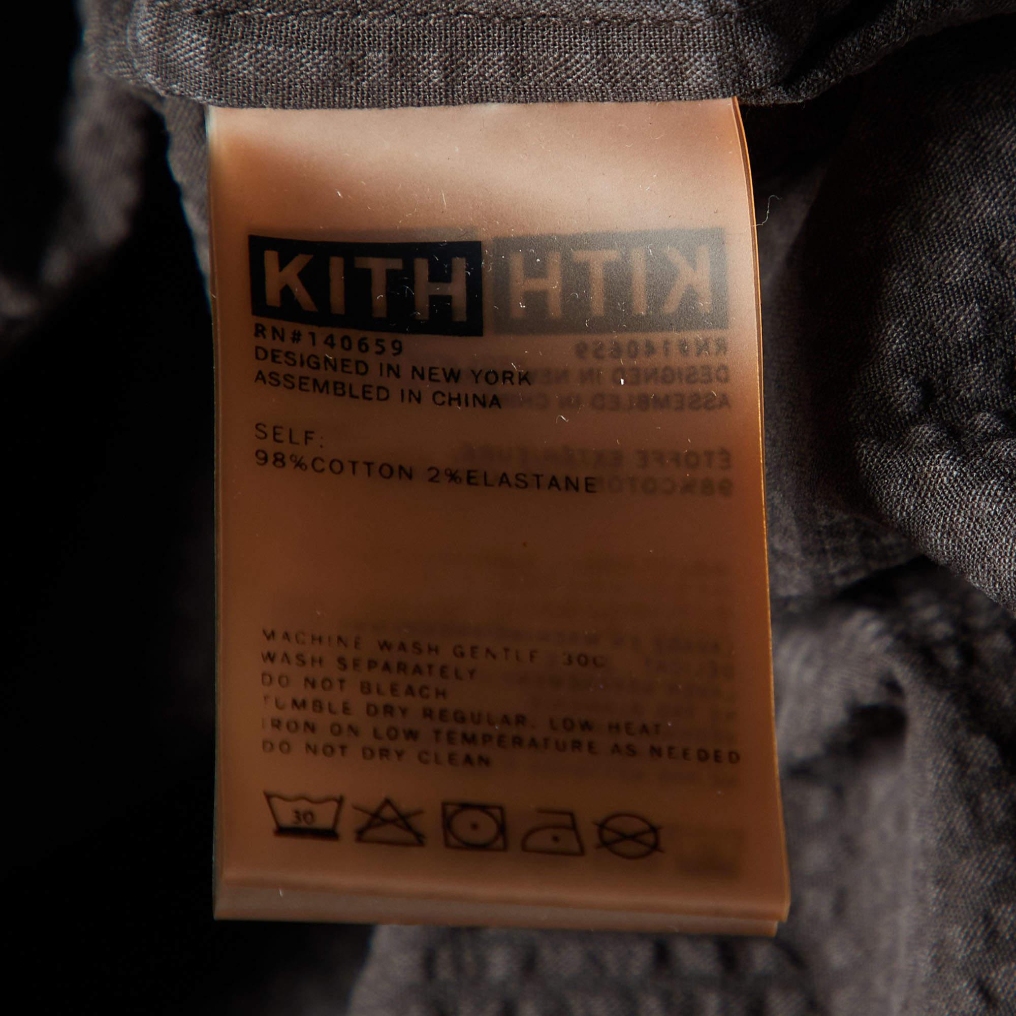 Women's Kith Brown Cotton Seersucker Ora Button Down Shirt XS For Sale