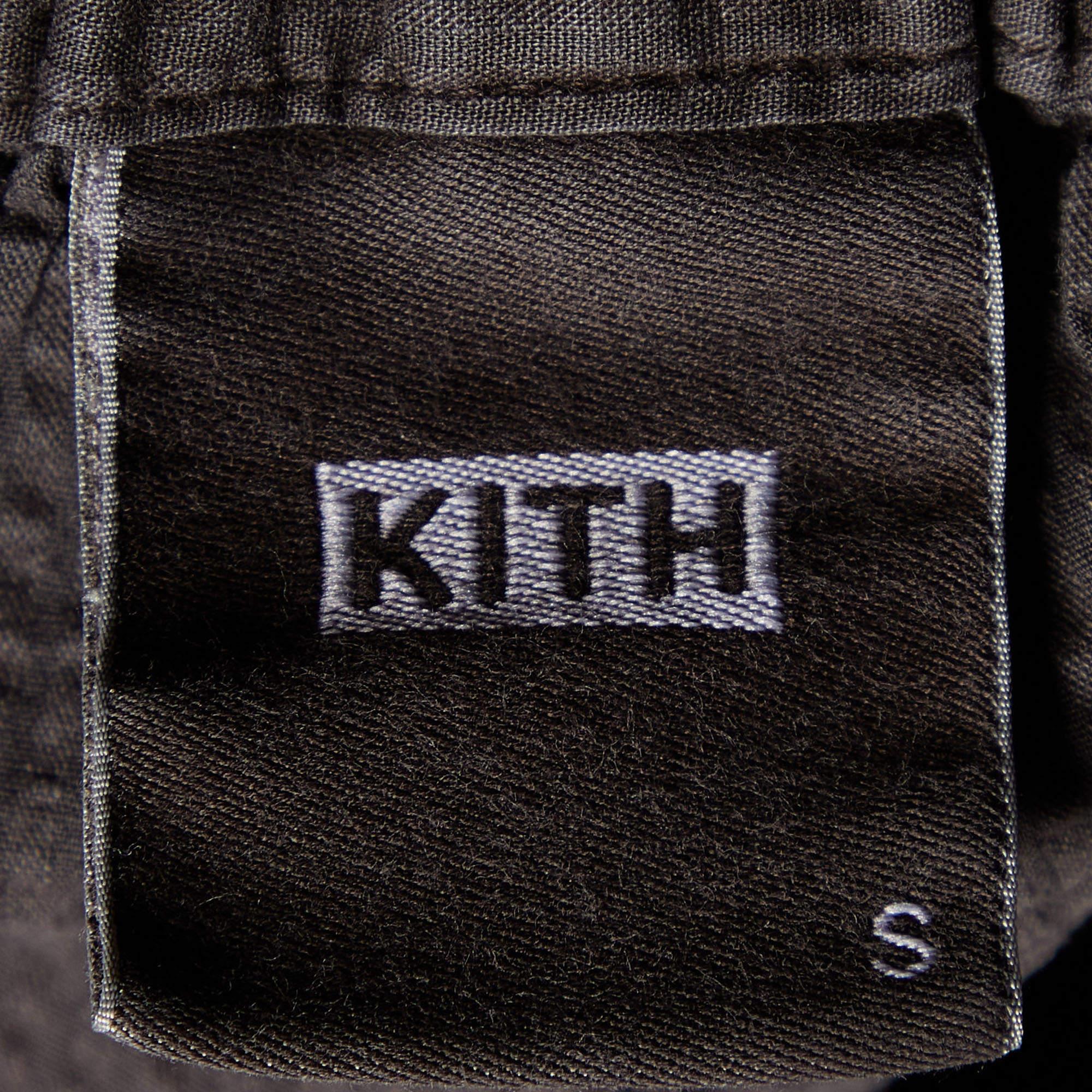 Kith Coffee Brown Seersucker Cotton Shorts S In Good Condition For Sale In Dubai, Al Qouz 2