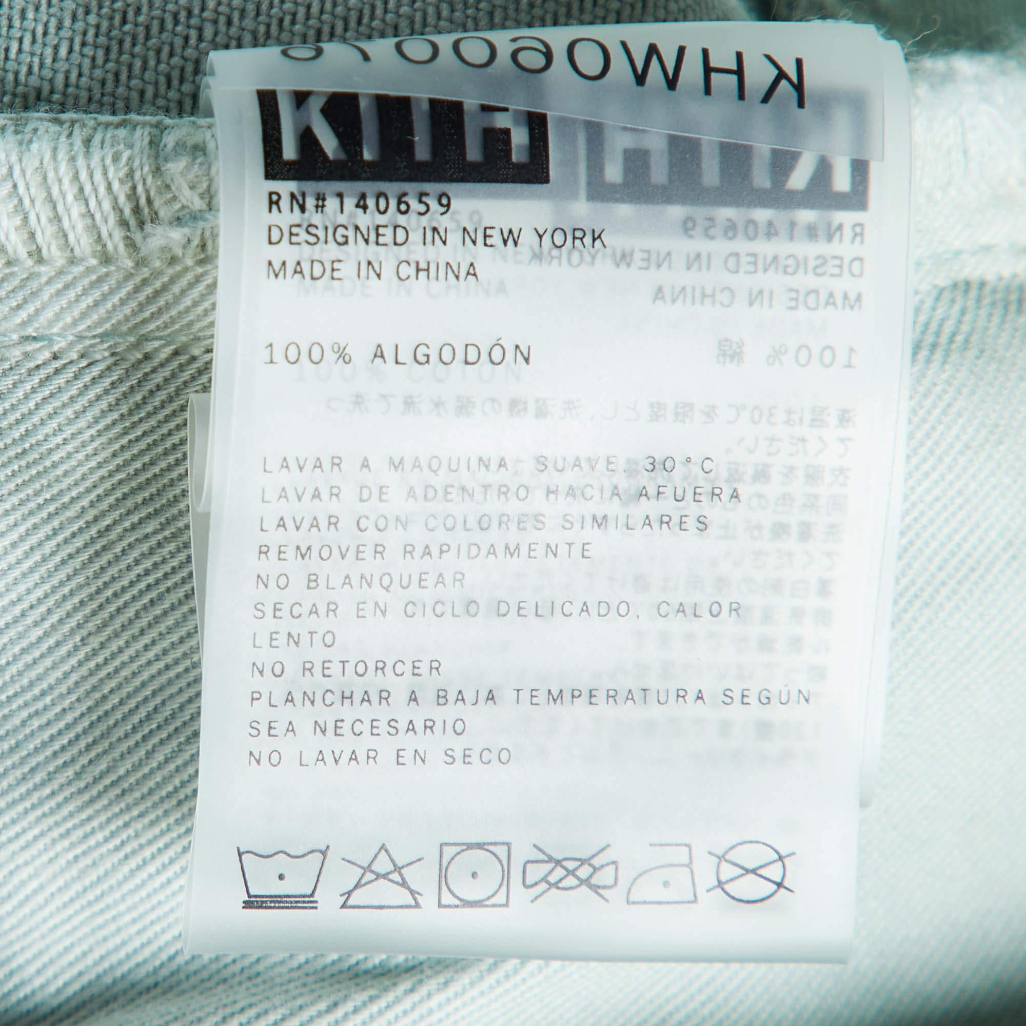 Kith Light Green Denim Diana Cuffed Shorts S 1