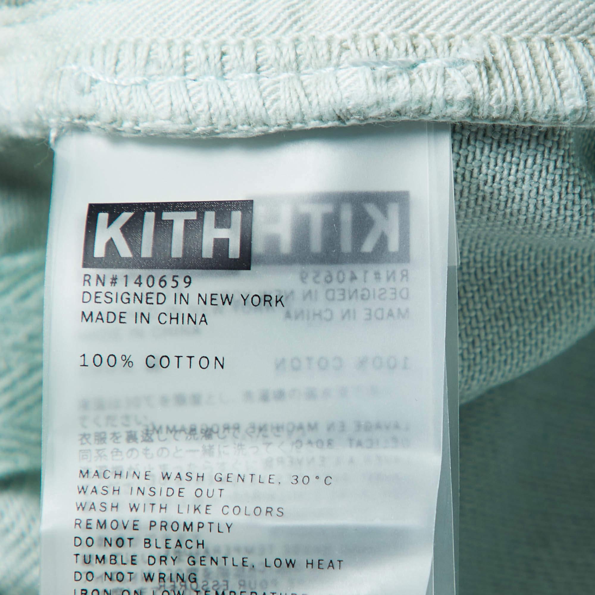 Kith Light Green Denim Diana Cuffed Shorts S 2