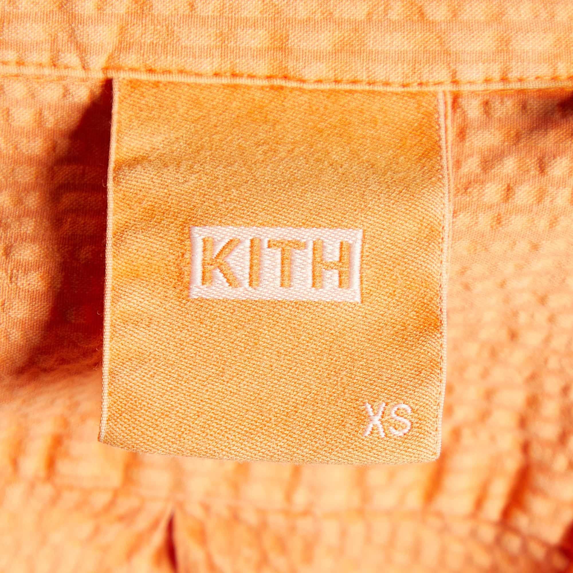 Women's Kith Orange Cotton Seersucker Ora Button Down Shirt XS For Sale