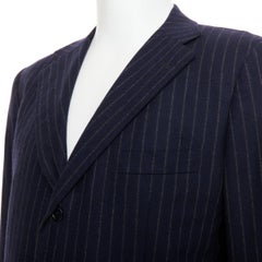 KITON Veste blazer à double fentes 100% cachemire marine à rayures IT52 XL