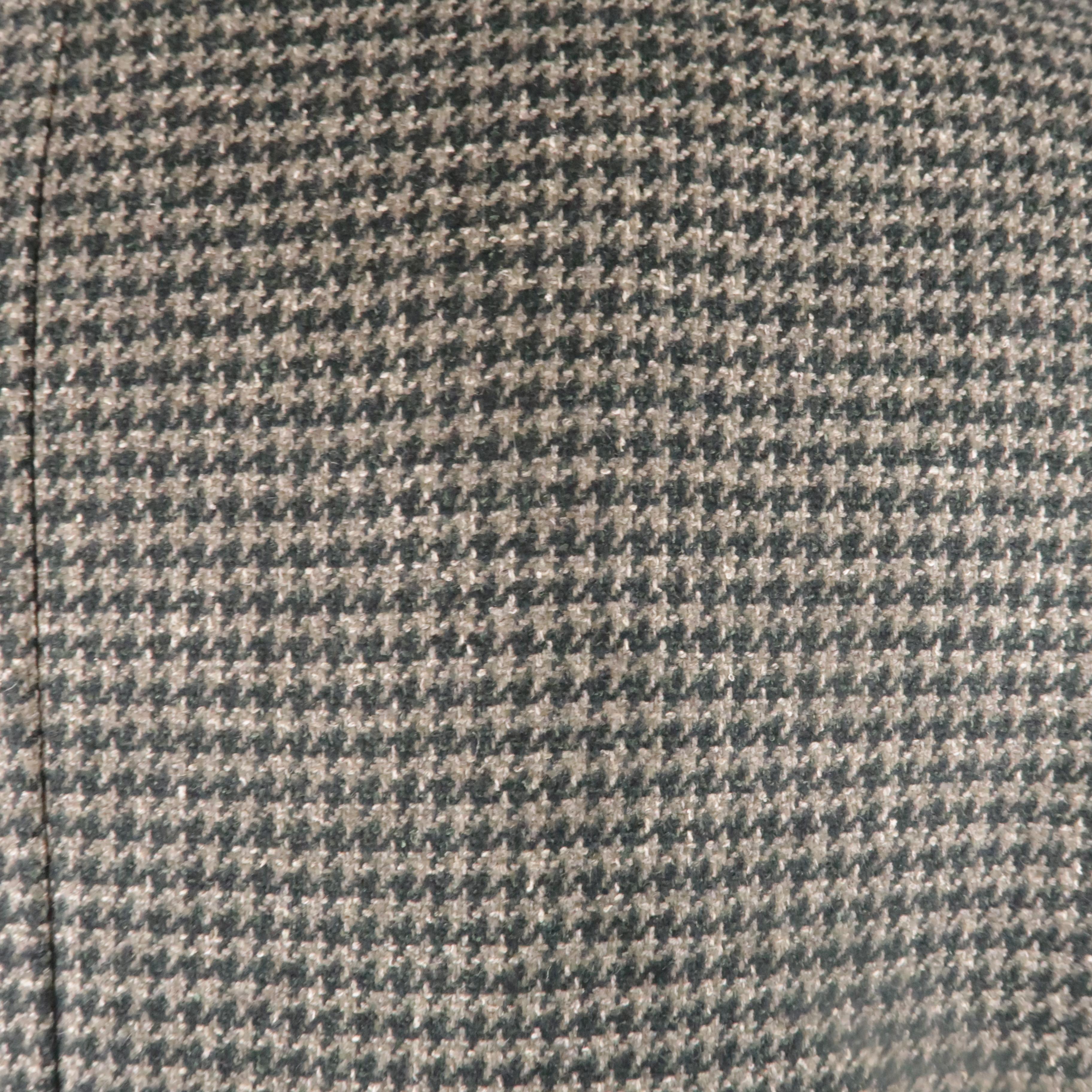 Gray KITON 40 Regular Green Houndstooth Cashmere / Silk Notch Lapel Sport Coat