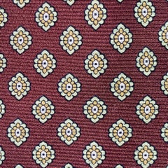 KITON Brown Yellow Abstract Floral Silk Tie