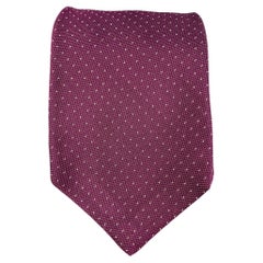 KITON Burgundy White Dots Silk Tie