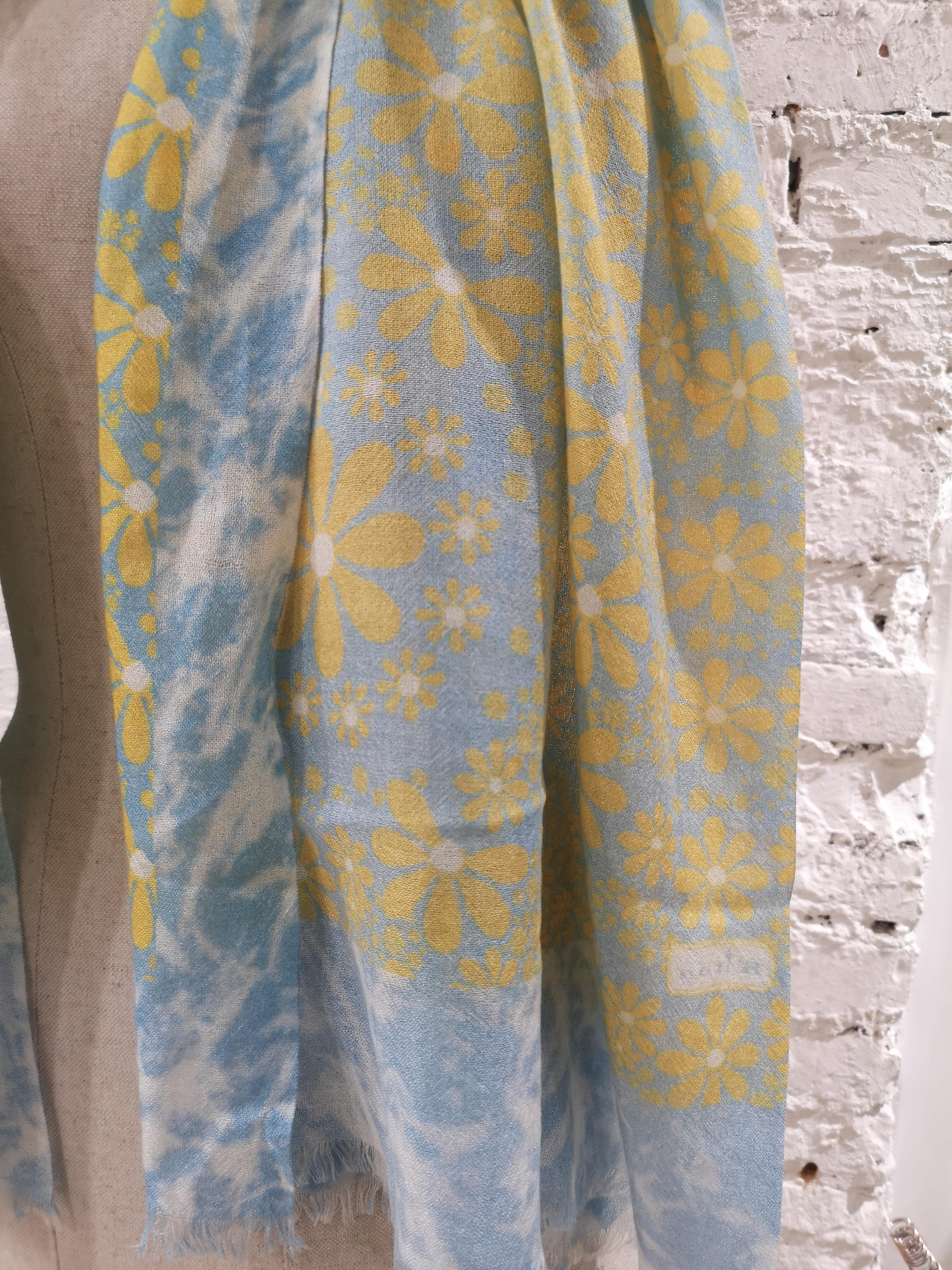 light blue and yellow scarf