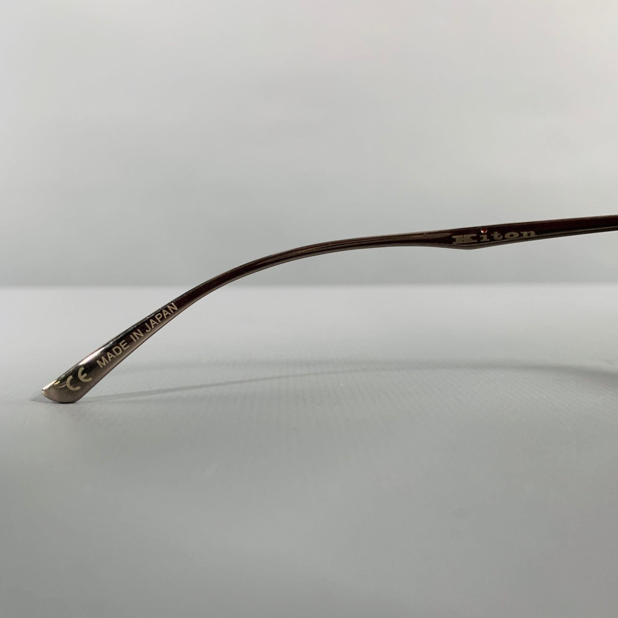 KITON -Napoli-  Lunettes de soleil en titane A Silver Silver Pour hommes en vente