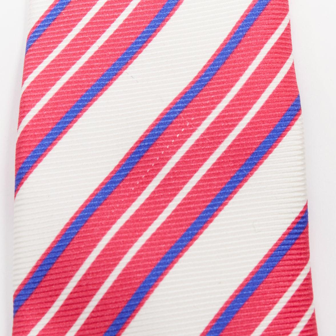 KITON NAPOLI Set de 4 corbatas de vestir 100% seda rayas diagonales verde rosa púrpura Beige en venta