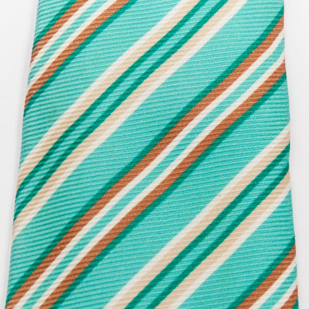 KITON NAPOLI Set de 4 corbatas de vestir 100% seda rayas diagonales verde rosa púrpura en Bueno estado para la venta en Hong Kong, NT