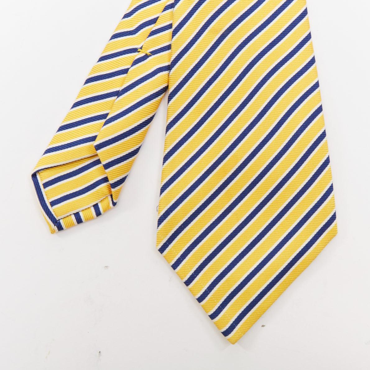 KITON NAPOLI Set de 4 corbatas de vestir 100% seda rayas diagonales verde rosa púrpura en venta 3