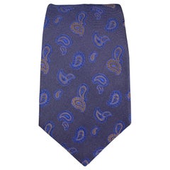 KITON Navy Paisley Silk Tie