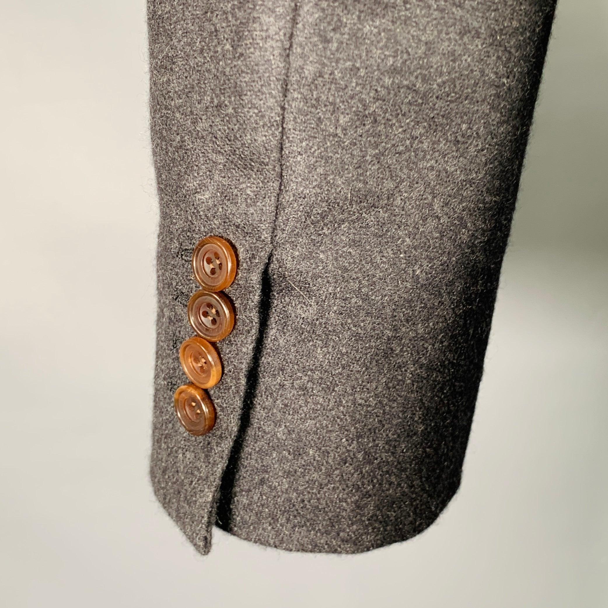 KITON Taglia 36 Grigio antracite in cashmere con risvolto a tacche, cappotto sportivo In condizioni ottime in vendita a San Francisco, CA