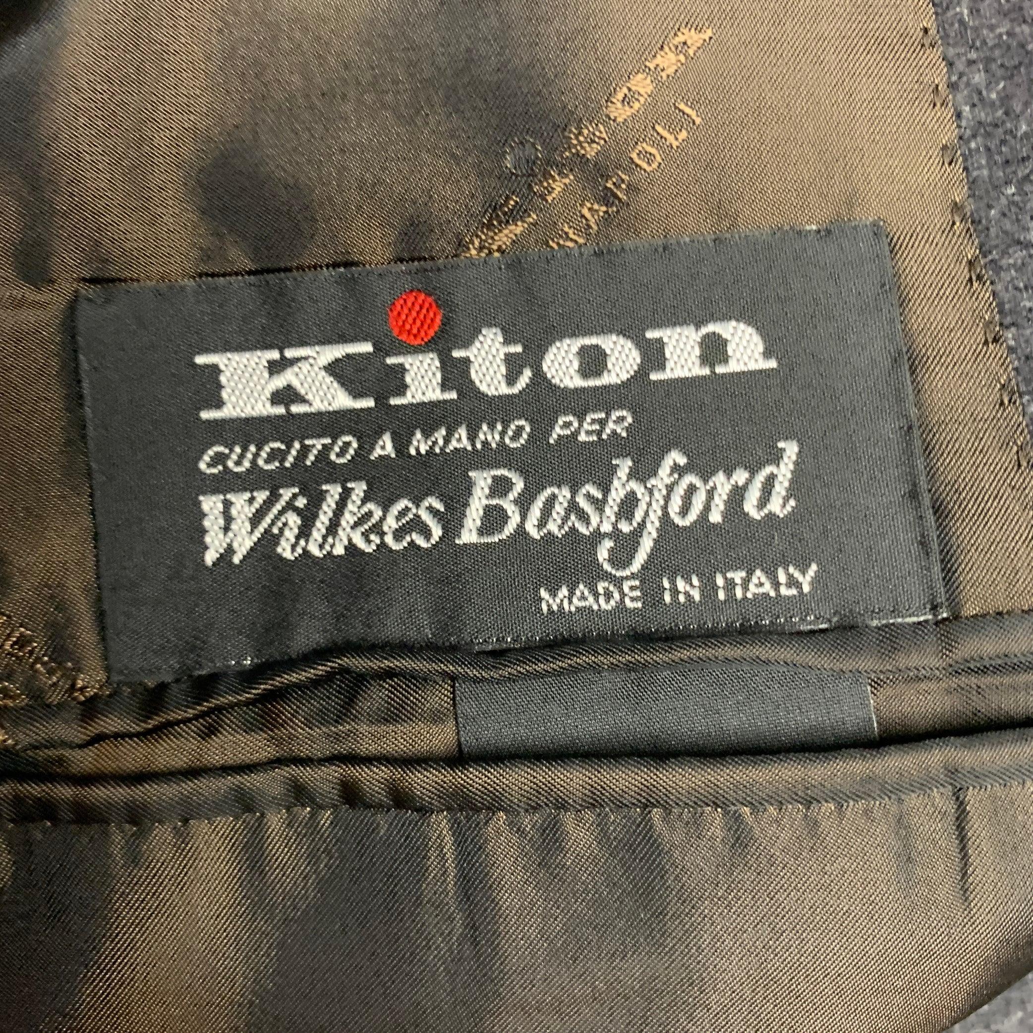 KITON Taglia 36 Grigio antracite in cashmere con risvolto a tacche, cappotto sportivo in vendita 1