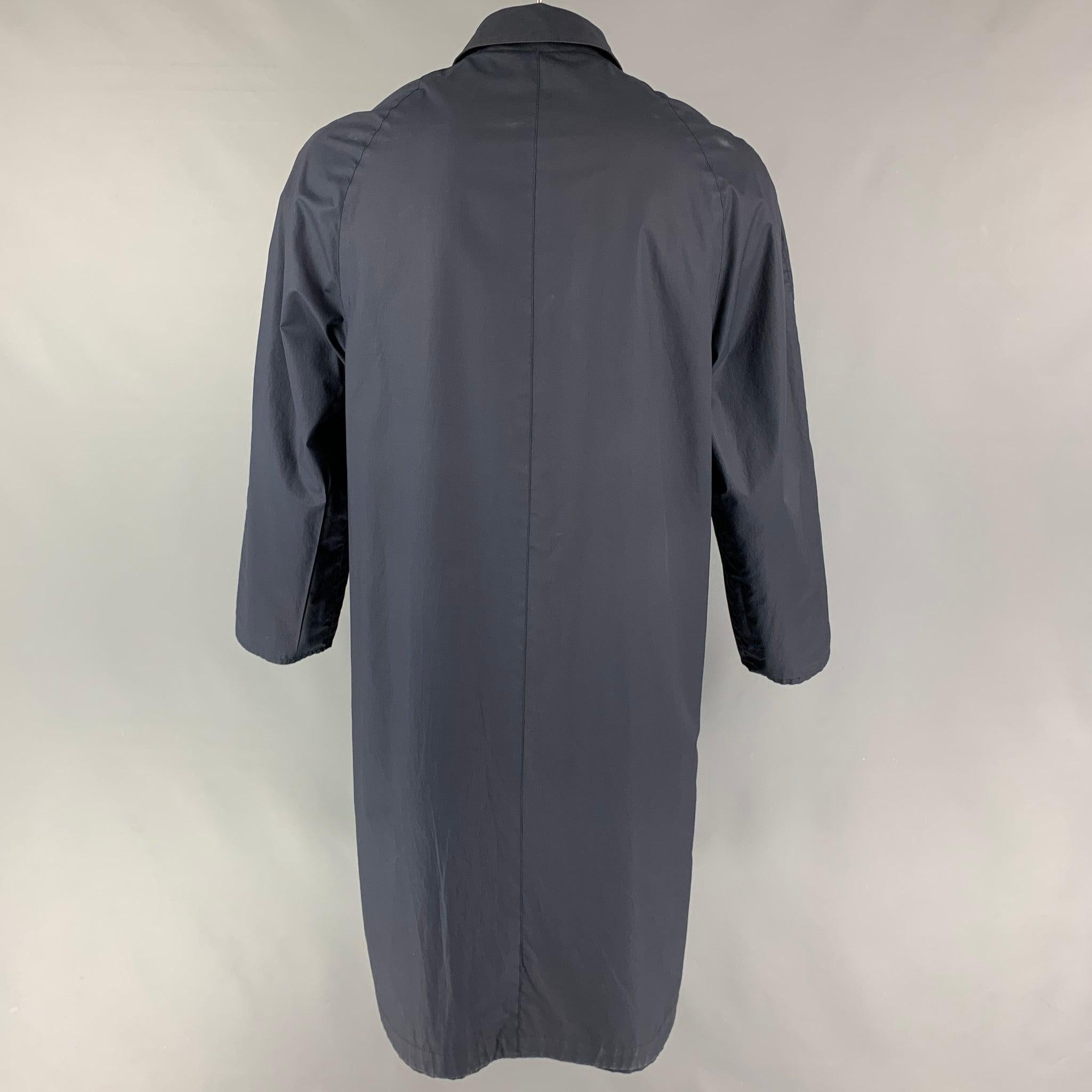 KITON Size 42 Brown Navy Reversible Cotton Blend Raglan Coat 1