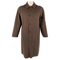 KITON Size 42 Brown Navy Reversible Cotton Blend Raglan Coat