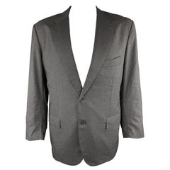 KITON Size 50 Charcoal Wool Notch Lapel Chest Regular Sport Coat Jacket