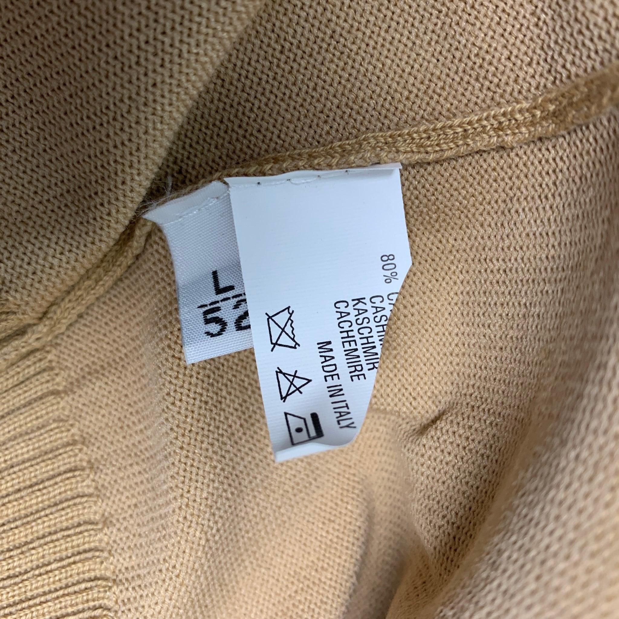 KITON Size L Beige Cashmere Silk V-Neck Cardigan For Sale 1