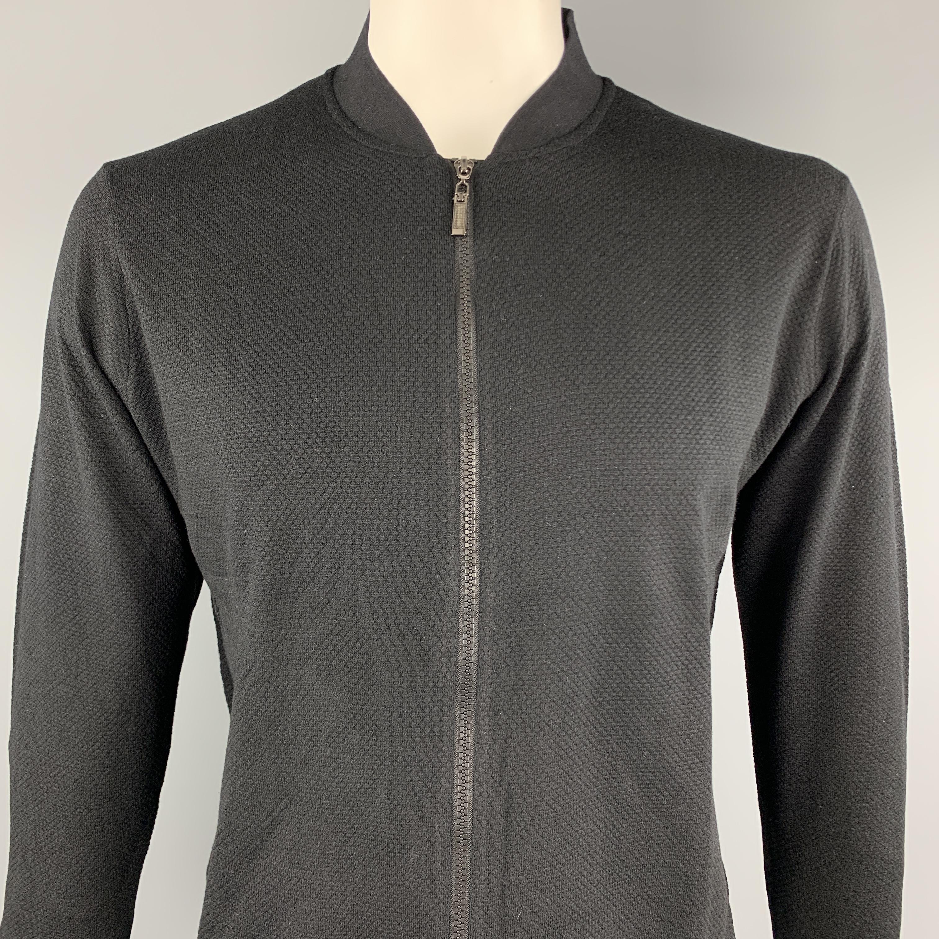 KITON cardigan sweater comes in a solid textured cashmere / silk material, with a ribbed collar, cuffs and hem, zip up. Made in Italy. 

New With Tags. 
Marked: IT 52 / US L

Measurements:

Shoulder: 18.5 in. 
Chest: 44 in. 
Sleeve: 24.5 in.