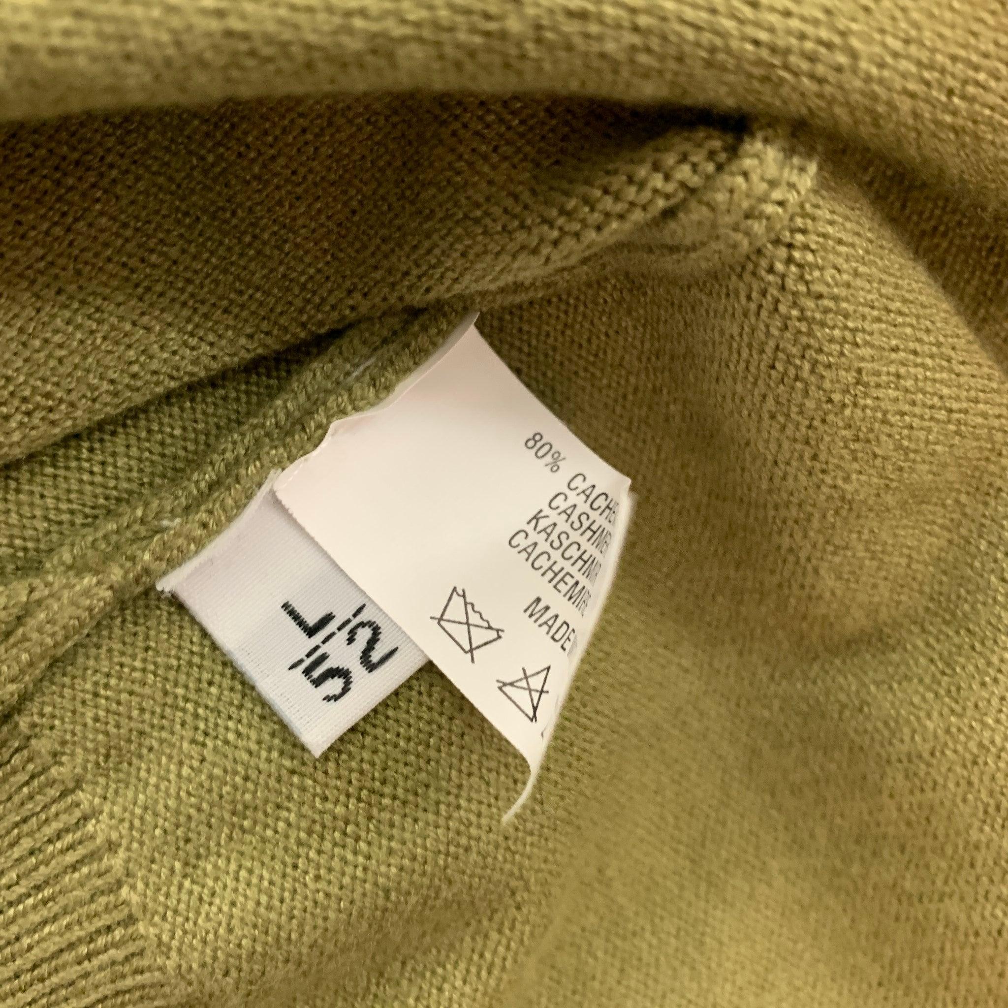 Men's KITON Size L Green Cashmere / Silk V-Neck Cardigan For Sale