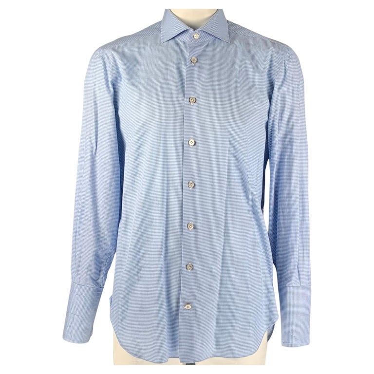 Kiton Light Blue White Cotton Shirt main image 1