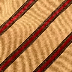 KITON - Cravatta in seta a strisce diagonali rosse e taupe