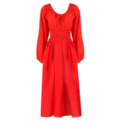 Kitri Linen Blend Midi Dress With Balloon Sleeves