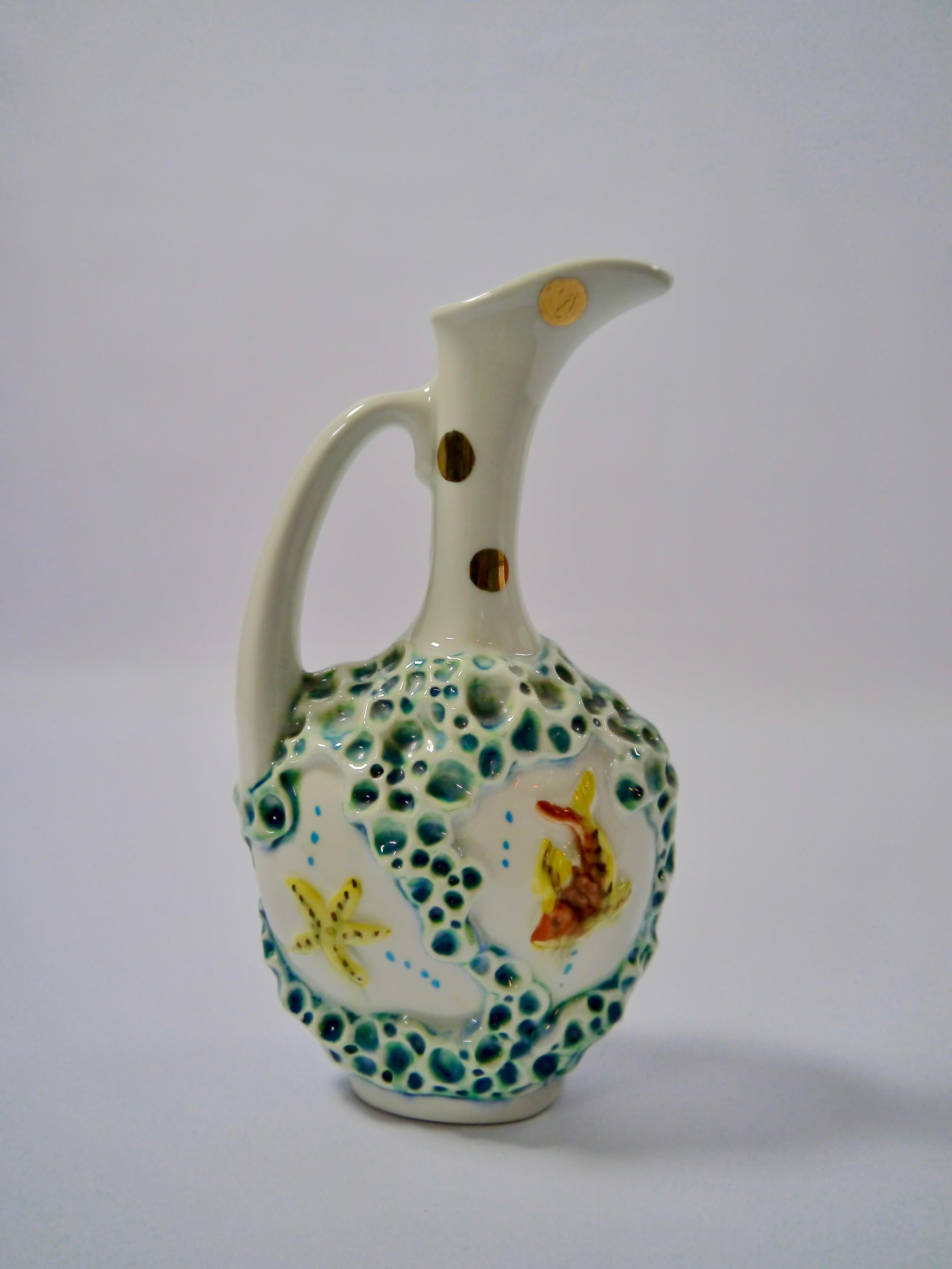 Kitschy Italian Midcentury Porcelain Vase or Vessel In Good Condition For Sale In Barcelona, ES